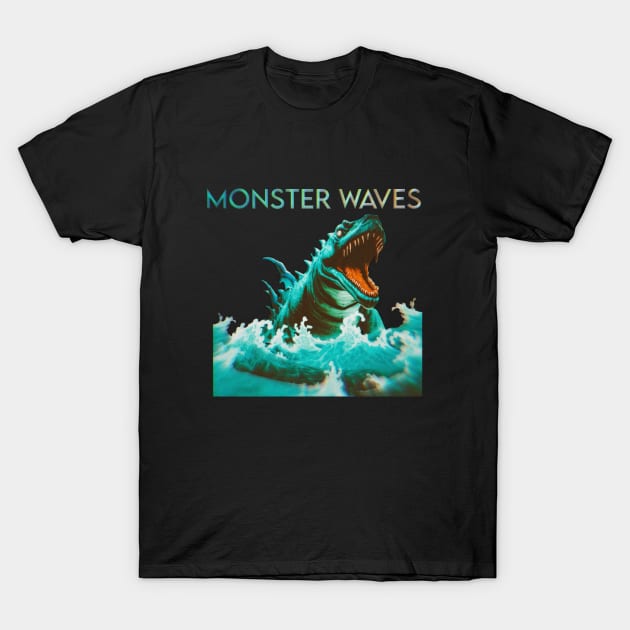 monster waves T-Shirt by valentinewords